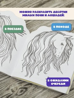 Пони и лошадки, мини-раскраска с наклейками 4