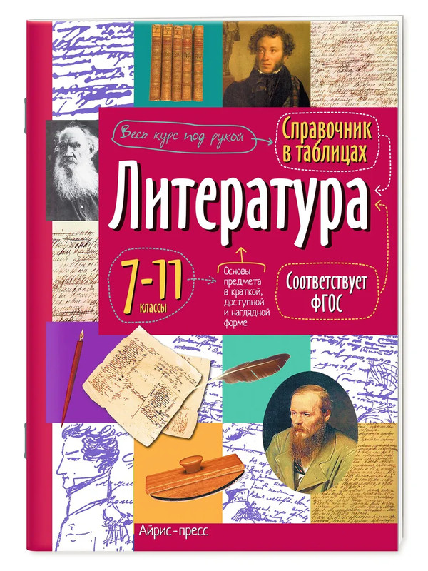 Справочник в таблицах 'Литература' 7-11 класс