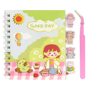 Наклейки в блокноте 'Good day' 12 листов, 9х11 см, пинцет мет...