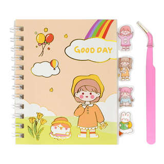 Наклейки в блокноте 'Good day' 12 листов, 9х11 см, пинцет мет...