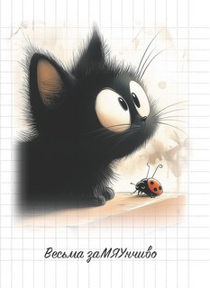 Блокнот Котико (черный кот на черной обложке) 5