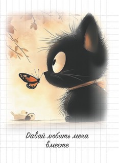 Блокнот Котико (черный кот на черной обложке) 6