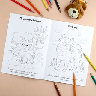 Раскраска с наклейками 'Породы собак' 5+ 6