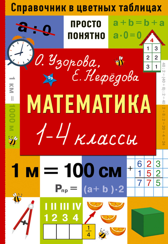 Математика, 1-4 классы: Справочник в цветных таблицах