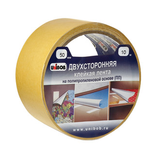 Клейкая лента UNIBOB двухсторонняя, 50 мм х 10 м, основа - по...