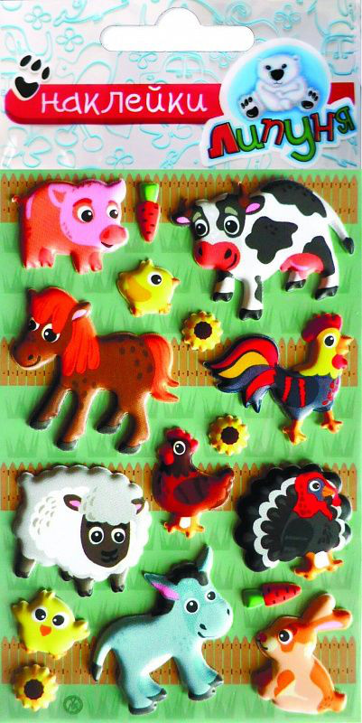 Липуня Зефирные наклейки Звери-3