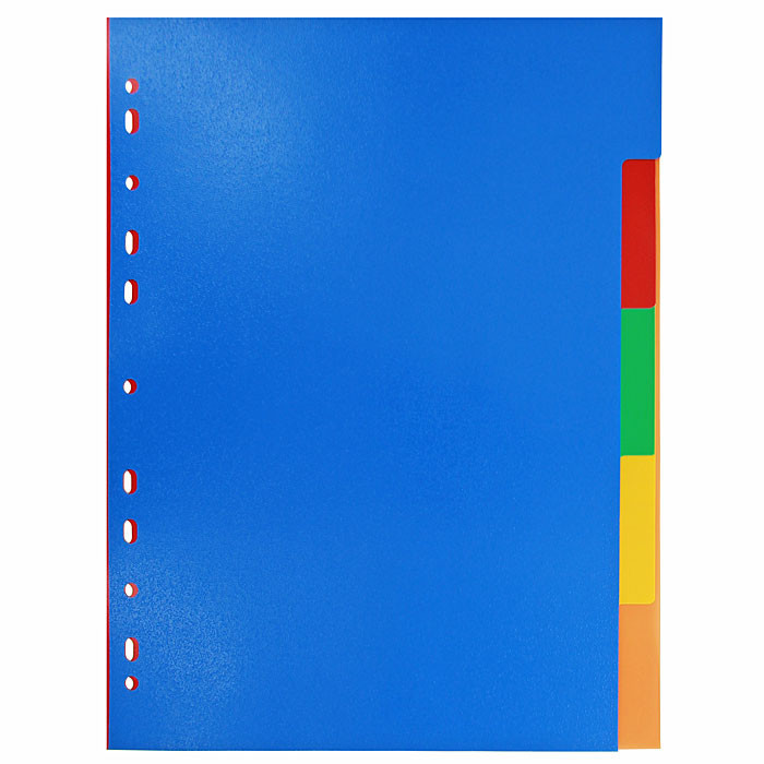 Разделитель листов ErichKrause, пластиковый, 5 листов, A4