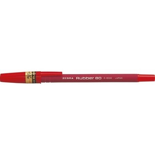 Zebra Ручка шариковая Rubber 80, цвет красный
