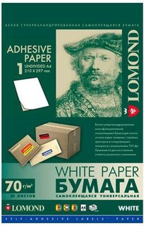 Этикетки самоклеящиеся 210х297 мм, 1 пачка, белые, 50 листов 4