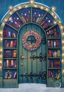 Открытка "Книжная дверь"