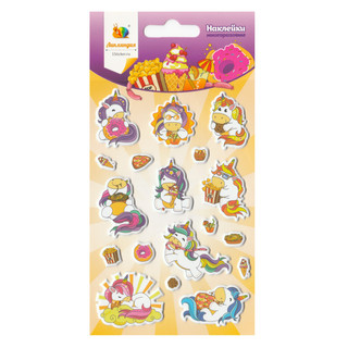Набор наклеек Липляндия многоразовые 'Единороги вкусности'
