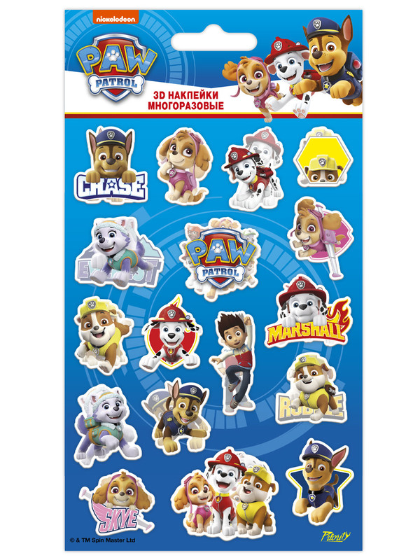 Наклейки 3D PrioritY 'Щенячий патруль–2' 11х20 см