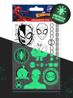 Наклейки-тату переводные 'Человек Паук–2' светящиеся, 11х20 см