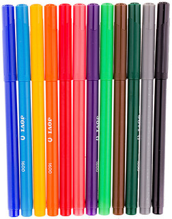 Фломастеры 12 цветов смываемые, картонная упаковка с европодвесом 2