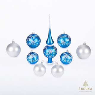 Набор 'Сувенирный' 8 шаров и верхушка, стекло, артикул С829 2