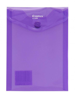 Папка-конверт на кнопке А6, Comix, вертикальная, цвет в асс. ...