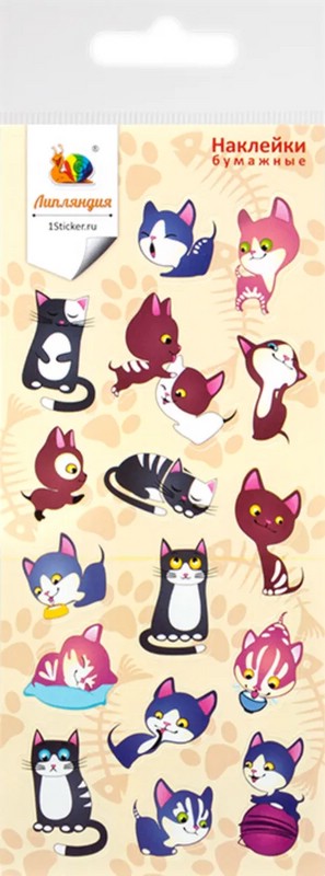 Набор наклеек 'Кошки', 70x160 мм, Липляндия