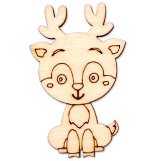 Набор деревянных значков 'Олень, Волк, Ёж', 3 штуки (Символик) 2