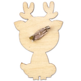 Набор деревянных значков 'Олень, Волк, Ёж', 3 штуки (Символик) 3
