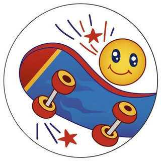 Значок "Скейт" светоотражающий, 56 мм