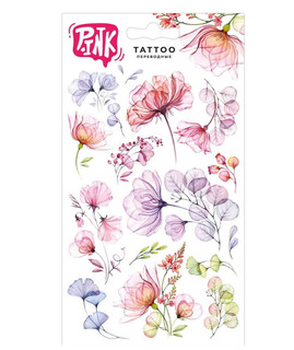 Переводные татуировки 'Акварельные цветы-2' 11 х 20 см