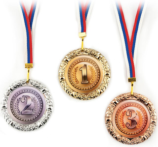 Комплект металлических медалей '1, 2, 3 место'