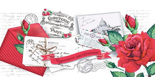 Почтовый конверт цветной "Роза" (евро)