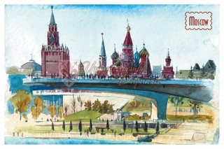 Открытка 'Москва, Кремль, Парящий мост', Даринчи, № 93