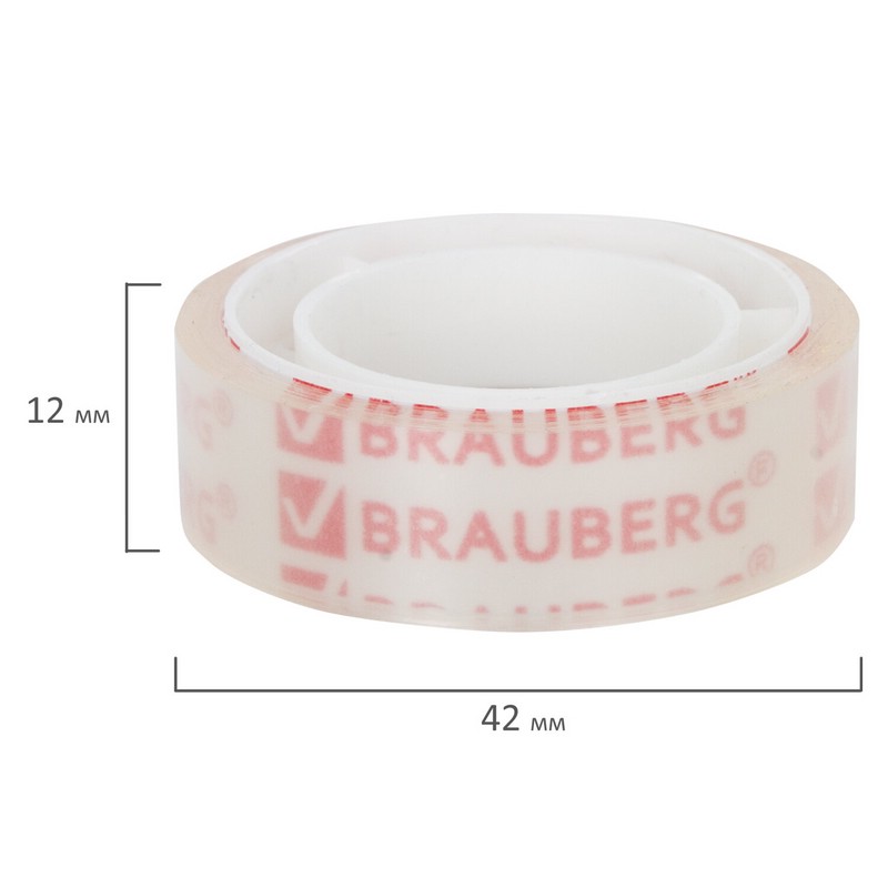 Скотч BRAUBERG Клейкая лента 12 мм х 10 м, 223122