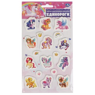 Наклейки мягкие многоразовые 'Сказочные Единороги' Умка 2