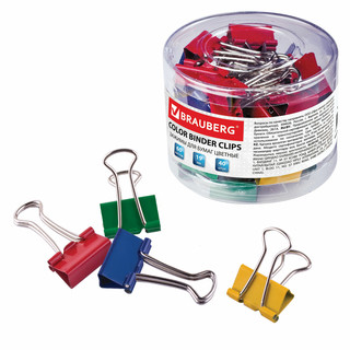 Зажим для бумаг BRAUBERG, цвет ассорти 5