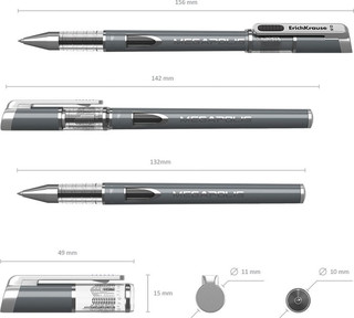 Ручка Erich Krause Megapolis Gel, 93. Цвет чернил: черный 3