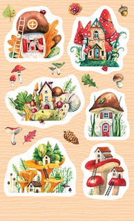 Наклейки "Осенние домики" артикул 0-11-549