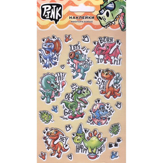 Наклейки многоразовые объемные 'Динозаврики' Priority 