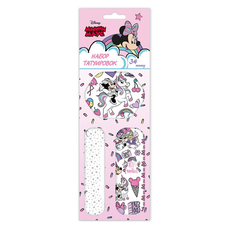 Тату переводные Минни Маус и Единорог