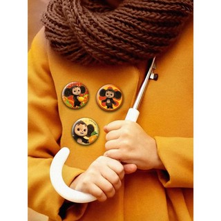 Набор значков 'Чебурашка-1', закатный, 4 шт, PrioritY 7221 4