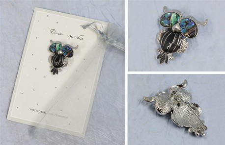 Открытка с брошью 'Сова', Лакарт