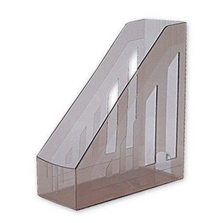 Лоток вертикальный для бумаг Brauberg, прозрачный, серый