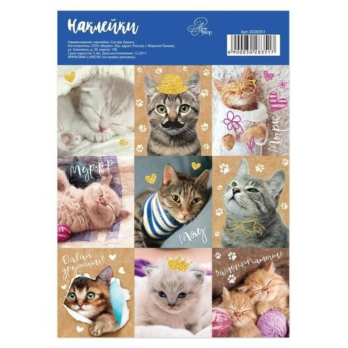 Наклейки 'Замуррчательные котики', 11 x 15.5 см