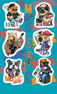 Наклейки 'Рок-животные', артикул 0-11-635