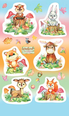 Наклейки 'Лесные животные', артикул 0-11-642