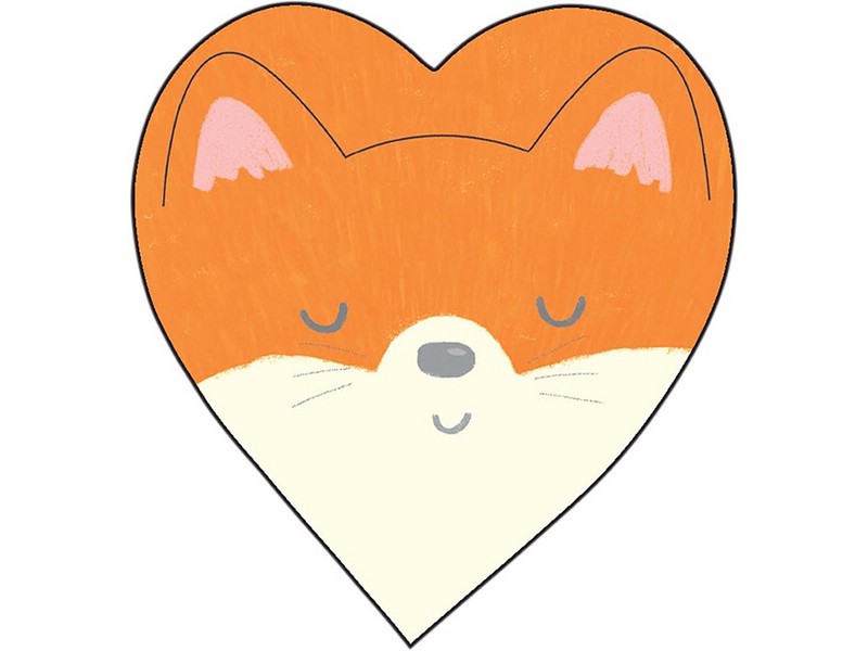 Открытка-валентинка 'Лисенок' двойная