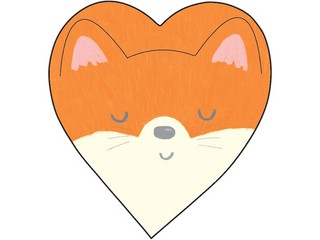 Открытка-валентинка 'Лисенок' двойная 1