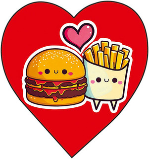 Открытка-сердечко 'Бургер с картошкой', артикул 0219.641 1