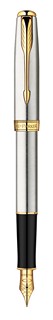 Ручка перьевая Parker Sonnet F527, цвет St. Steel GT, перо F