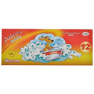 Краски акварельные медовые 'Мультики', 12 цветов