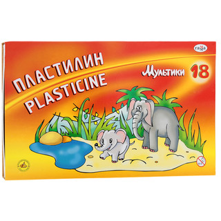 Пластилин Гамма 'Мультики', со стеком, 18 цветов 1
