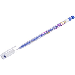 Ручка гелевая "Glitter Metal Jell" синяя с блестками, 1.0 мм