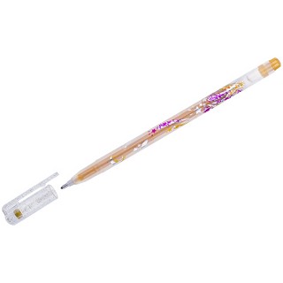 Ручка гелевая "Glitter Metal Jell" золото с блестками, 1.0 мм