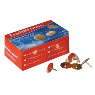 Кнопки канцелярские 10мм 100шт медные Erich Krause 24875 карт...